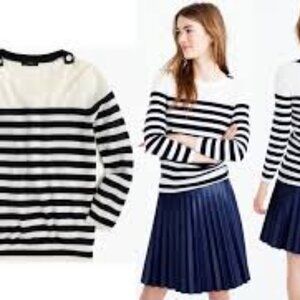 J Crew tippi sweater ivory/navy